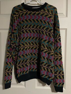 Men's Patterned Crewneck Sweater -